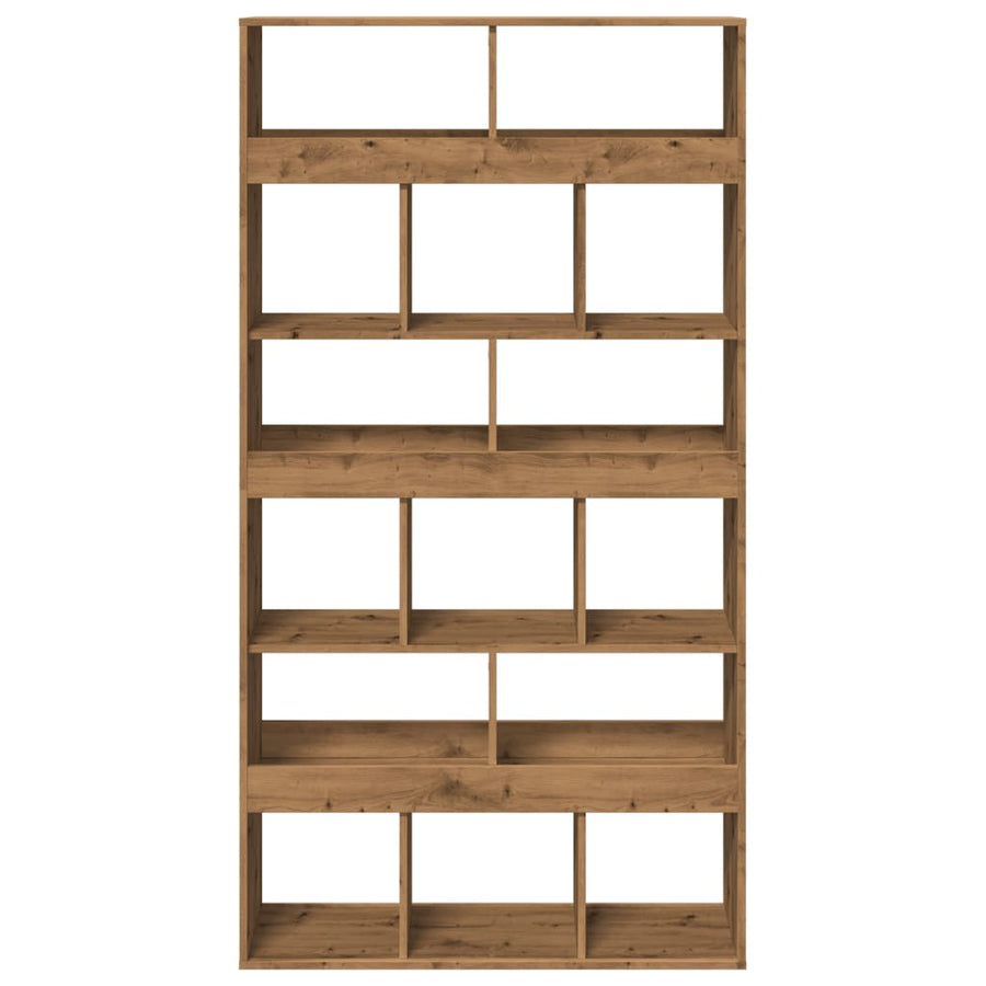 Kamerscherm 100x33x187,5 cm bewerkt hout artisanaal eikenkleur