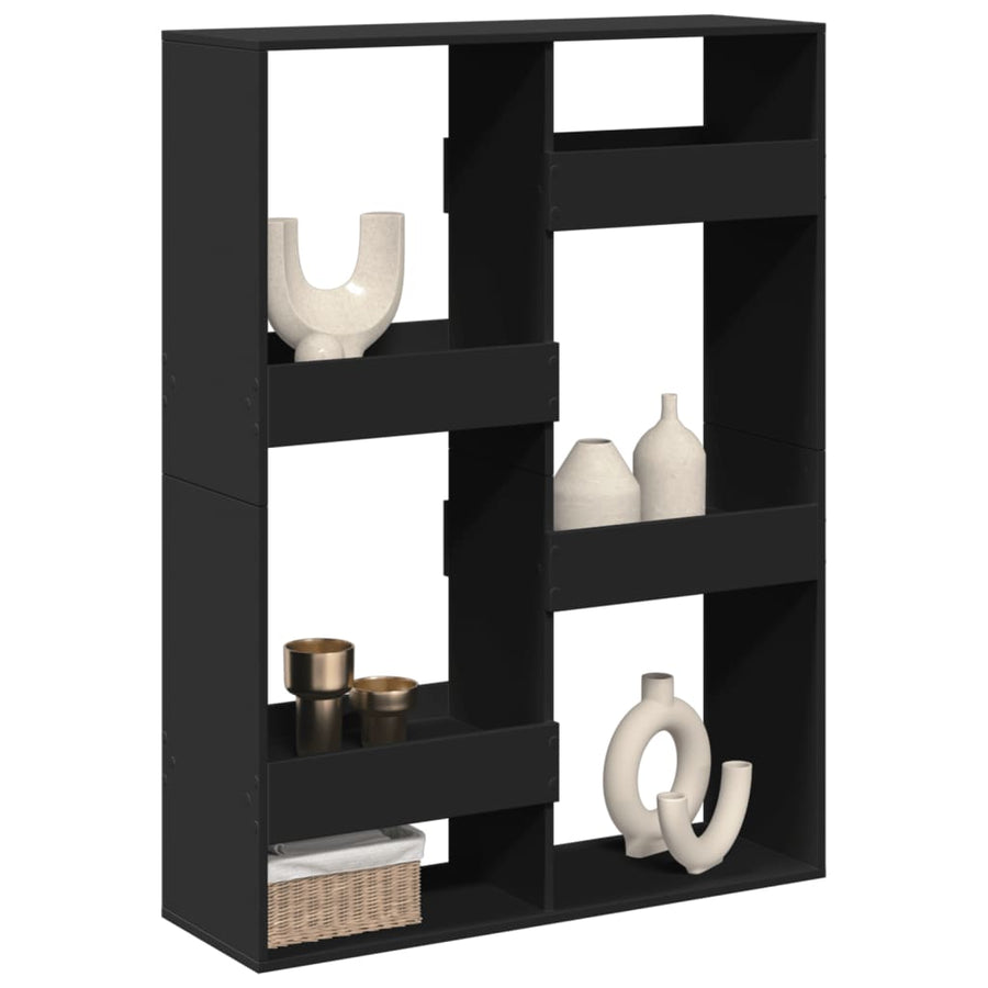 Kamerscherm 100x33x135 cm bewerkt hout zwart