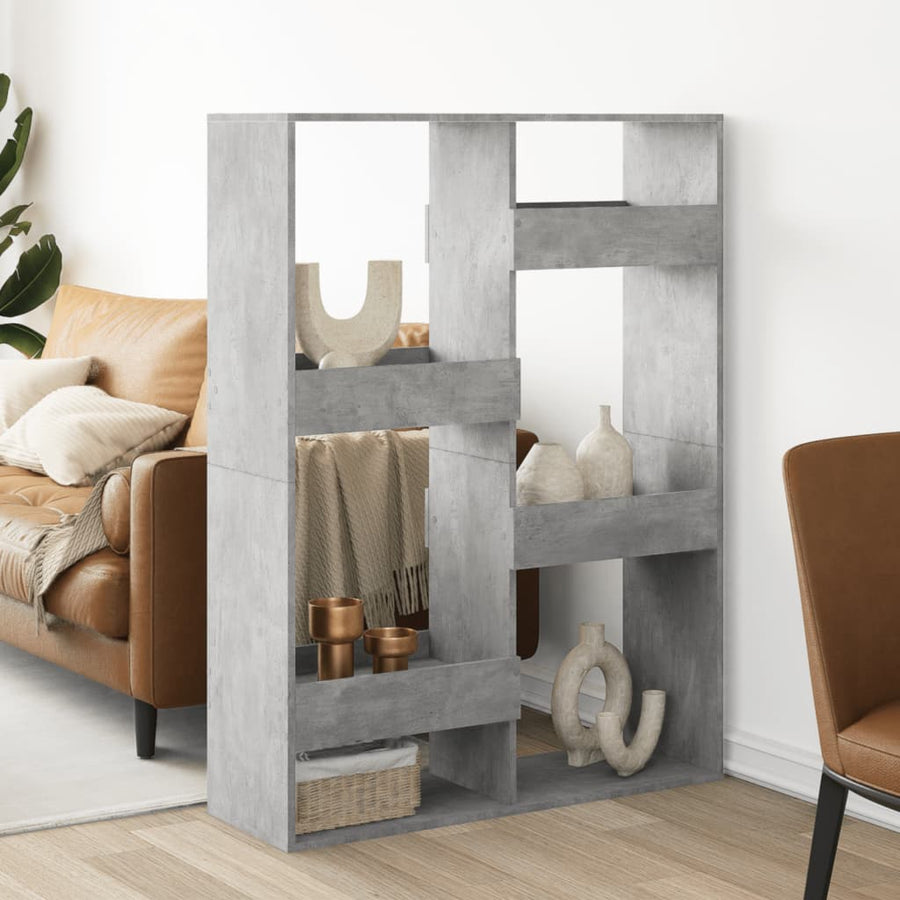 Kamerscherm 100x33x135 cm bewerkt hout betongrijs