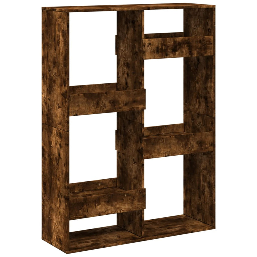 Kamerscherm 100x33x135 cm bewerkt hout gerookt eikenkleurig