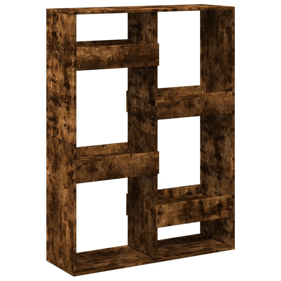 Kamerscherm 100x33x135 cm bewerkt hout gerookt eikenkleurig