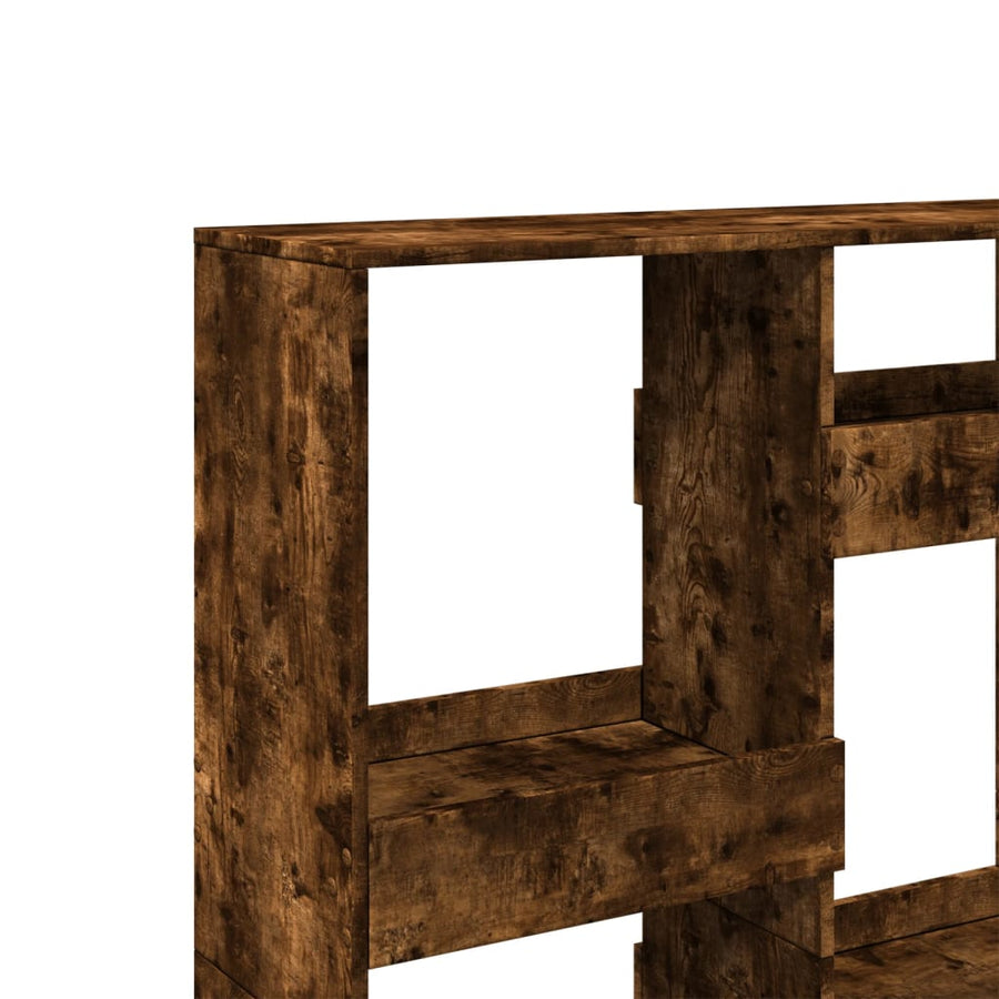 Kamerscherm 100x33x135 cm bewerkt hout gerookt eikenkleurig
