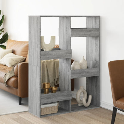 kamerscherm 100x33x135 cm bewerkt hout grijs sonoma eiken