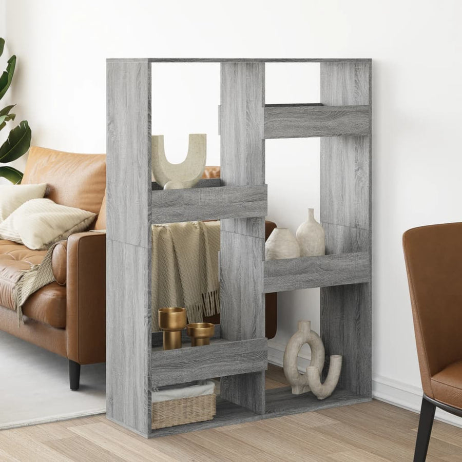 kamerscherm 100x33x135 cm bewerkt hout grijs sonoma eiken