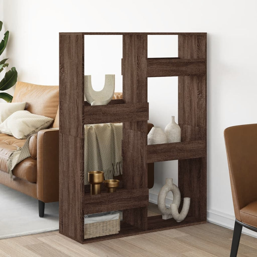 Kamerscherm 100x33x135 cm bewerkt hout bruin eikenkleurig