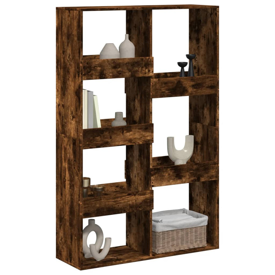 kamerscherm 100x33x155,5 cm bewerkt hout gerookt eikenkleurig