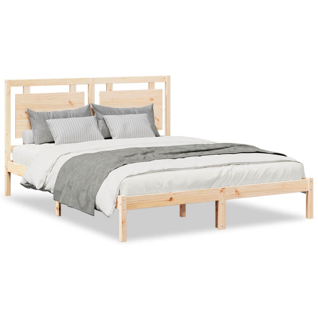 Bedframe extra lang zonder matras massief hout 140x210 cm