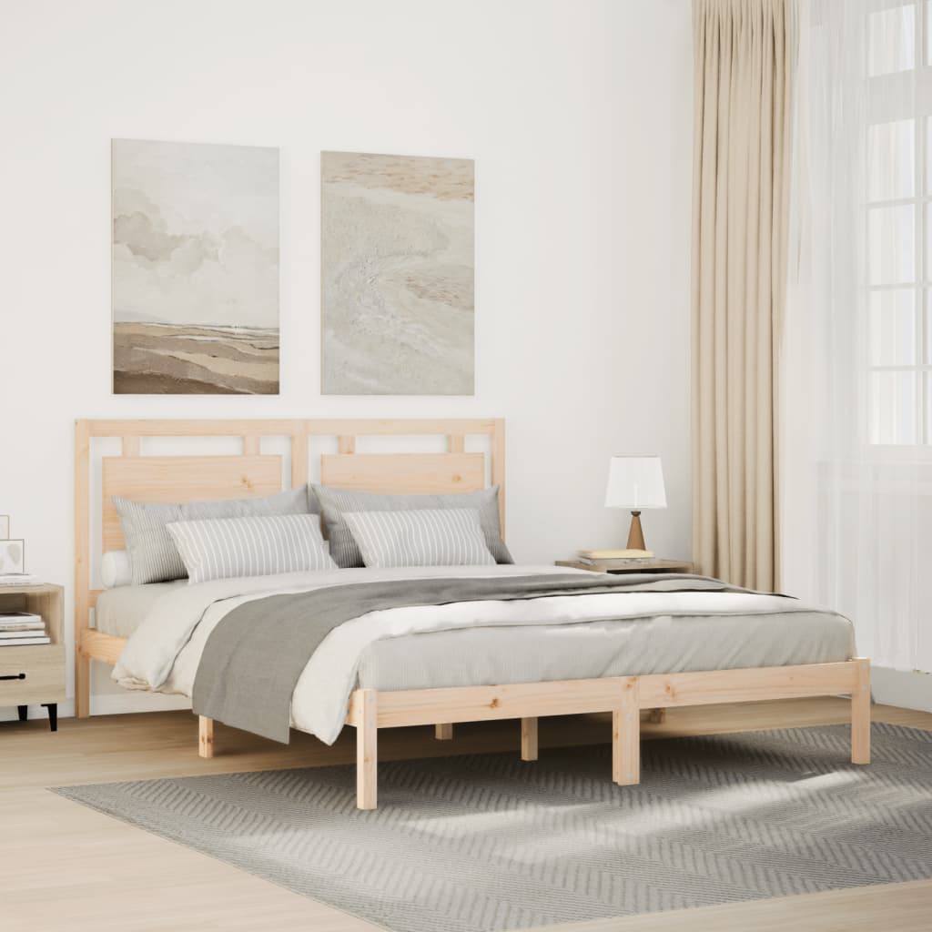 Bedframe extra lang zonder matras massief hout 140x210 cm