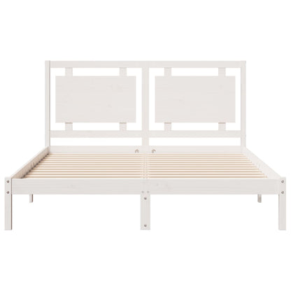 Bedframe extra lang zonder matras massief hout wit 160x210 cm