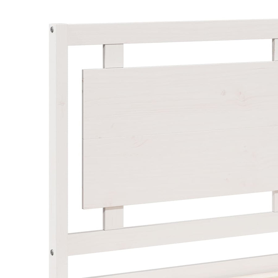 Bedframe extra lang zonder matras massief hout wit 200x210 cm