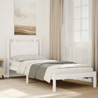 Bedframe extra lang zonder matras massief hout wit 100x220 cm