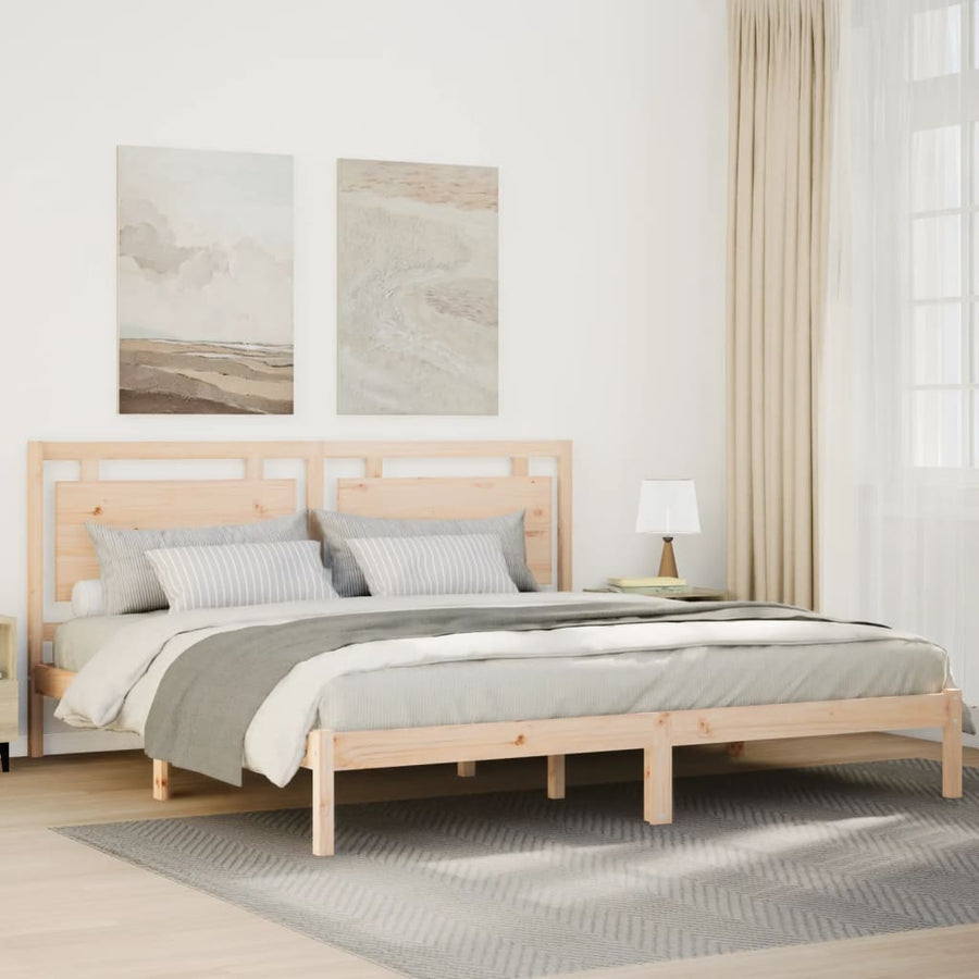 Bedframe extra lang zonder matras massief hout 200x220 cm