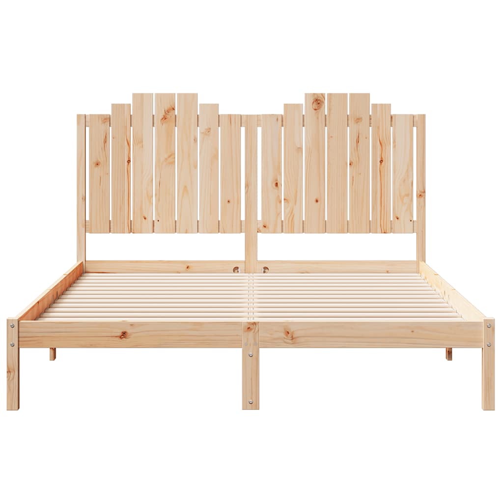Bedframe Extra Lang Zonder Matras Massief Hout 140 x 210 cm Naturel