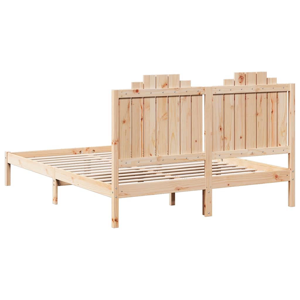 Bedframe Extra Lang Zonder Matras Massief Hout 140 x 210 cm Naturel