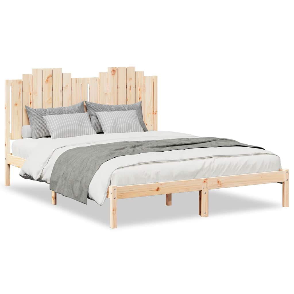 Bedframe Extra Lang Zonder Matras Massief Hout 160 x 210 cm Naturel