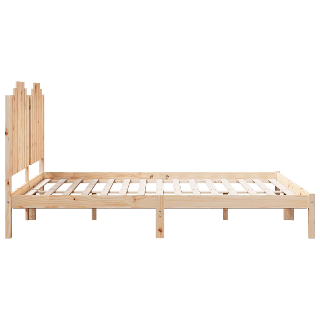 Bedframe Extra Lang Zonder Matras Massief Hout 160 x 210 cm Naturel
