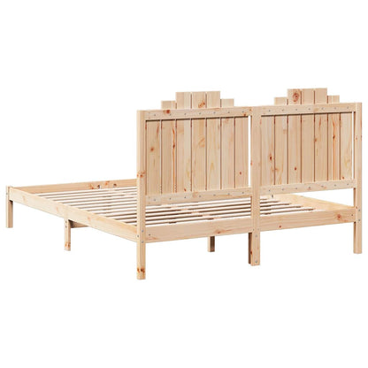 Bedframe Extra Lang Zonder Matras Massief Hout 160 x 210 cm Naturel