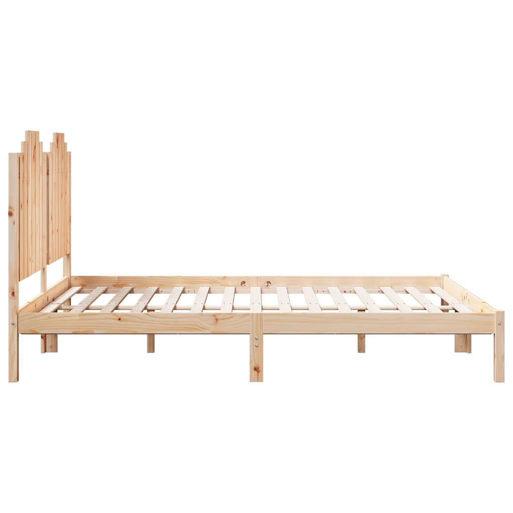 Bedframe Extra Lang Zonder Matras Massief Hout 140 x 220 cm Naturel