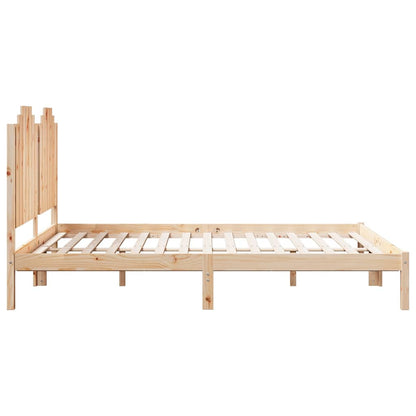 Bedframe Extra Lang Zonder Matras Massief Hout 140 x 220 cm Naturel