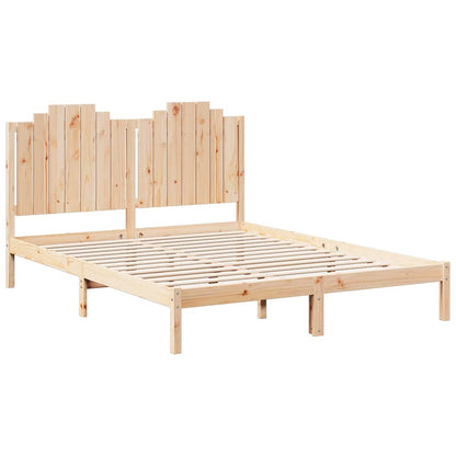Bedframe Extra Lang Zonder Matras Massief Hout 160 x 220 cm Naturel