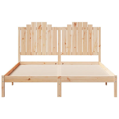 Bedframe Extra Lang Zonder Matras Massief Hout 160 x 220 cm Naturel