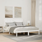 Bedframe extra lang zonder matras massief hout wit 160x210 cm