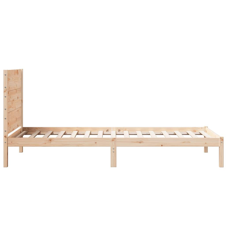 Bedframe Extra Lang Zonder Matras Massief Hout 90 x 210 cm Naturel