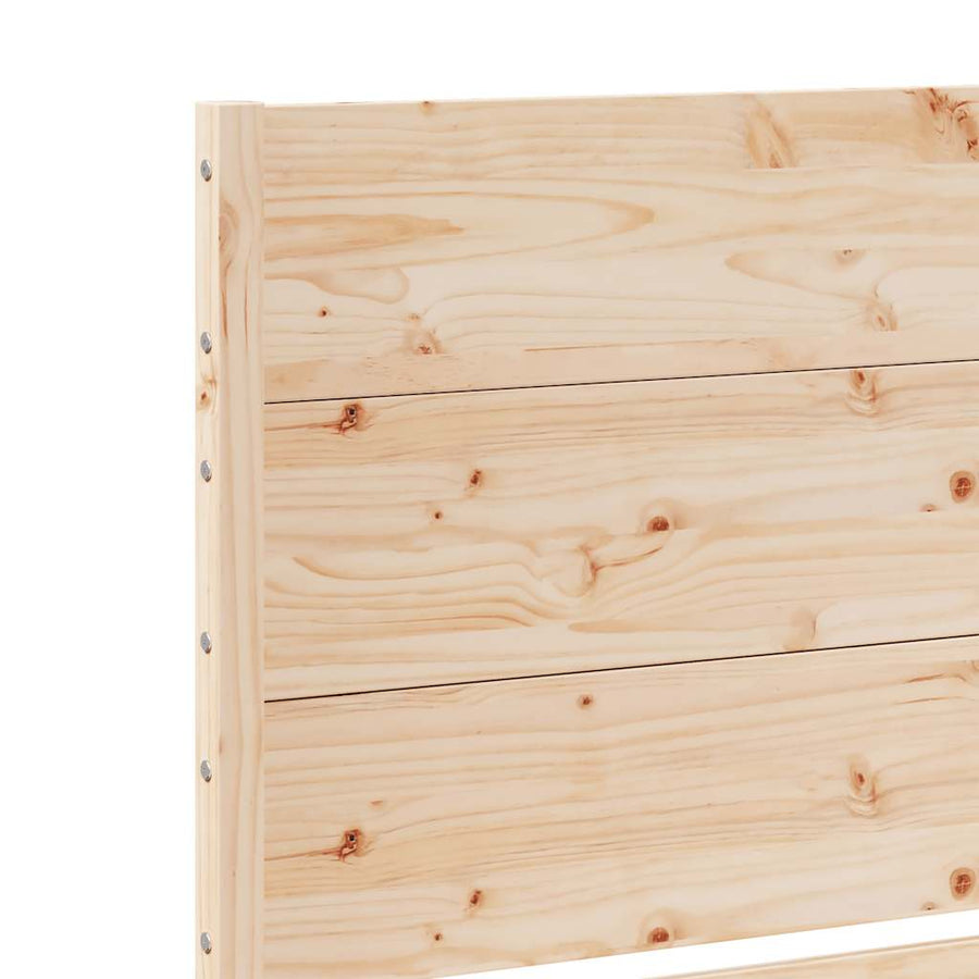Bedframe Extra Lang Zonder Matras Massief Hout 200 x 210 cm Naturel