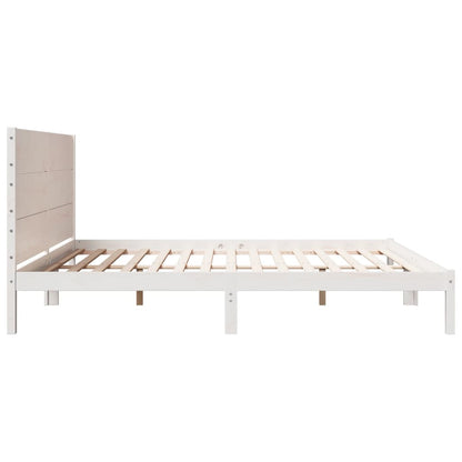 Bedframe extra lang zonder matras massief hout wit 200x210 cm