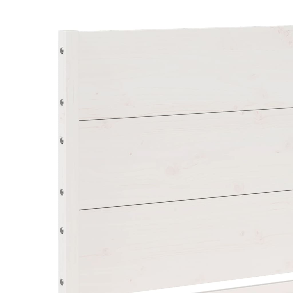 Bedframe extra lang zonder matras massief hout wit 200x210 cm