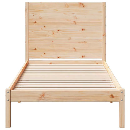 Bedframe Extra Lang Zonder Matras Massief Hout 90 x 220 cm Naturel