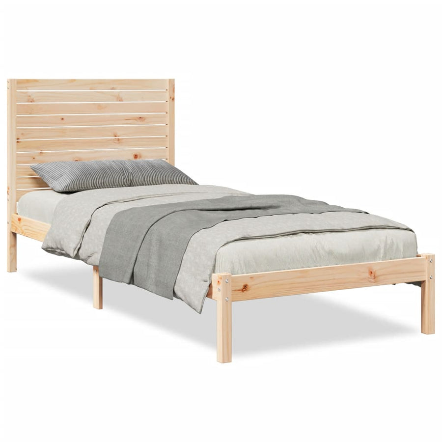 Bedframe extra lang zonder matras massief hout 90x210 cm