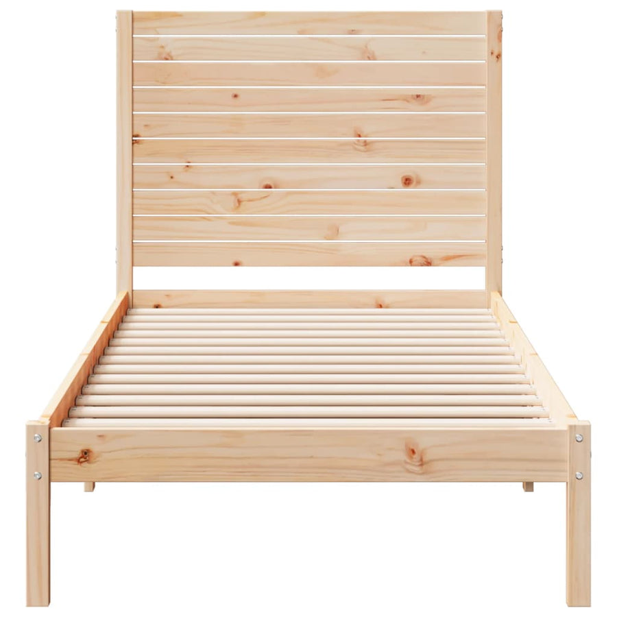 Bedframe extra lang zonder matras massief hout 90x210 cm