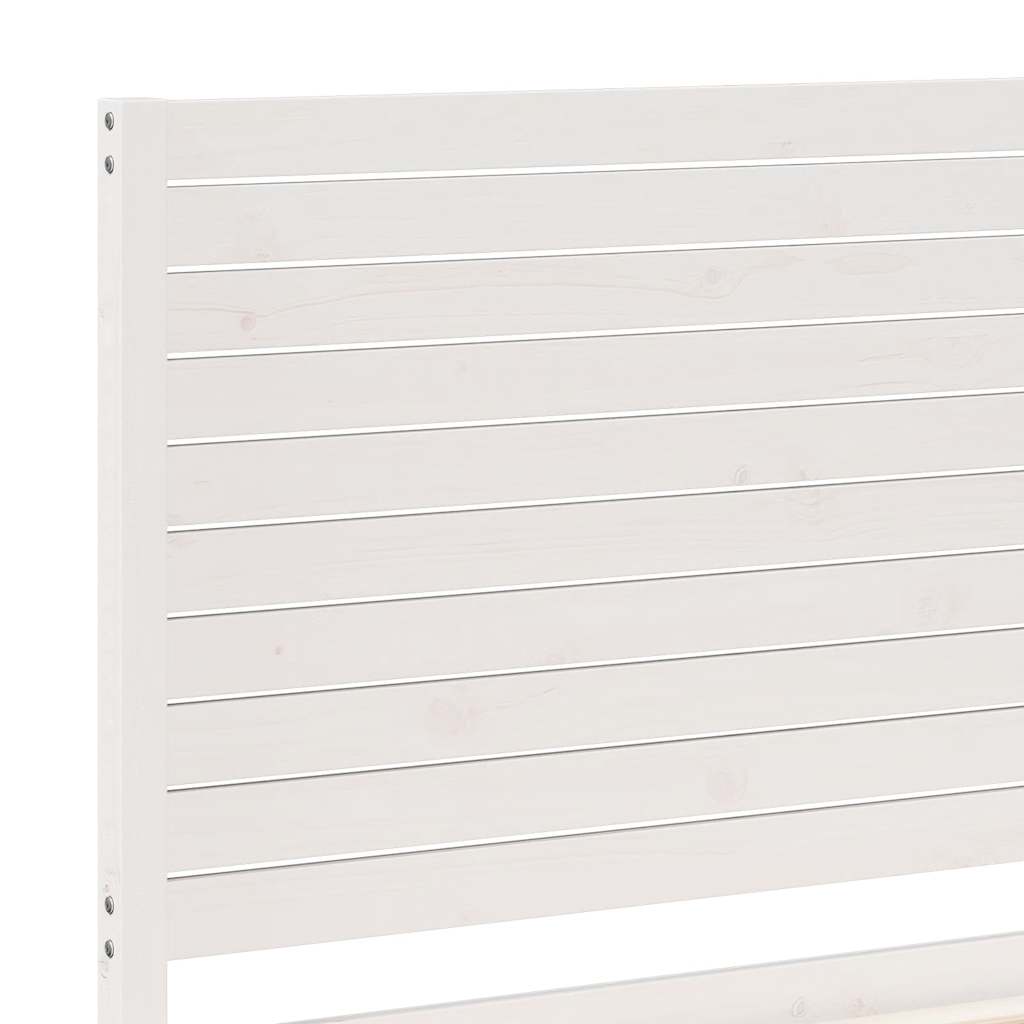 Bedframe extra lang zonder matras massief hout wit 90x210 cm