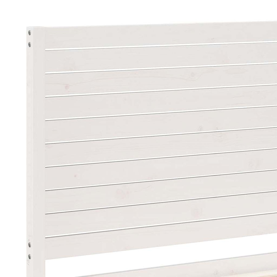 Bedframe extra lang zonder matras massief hout wit 90x210 cm