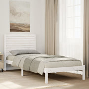 Bedframe massief grenenhout wit 90x210 cm