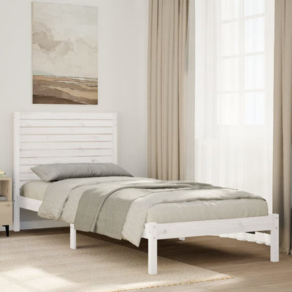 Bedframe extra lang zonder matras massief hout wit 90x210 cm