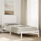 Bedframe extra lang zonder matras massief hout wit 100x210 cm