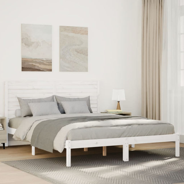 Bedframe extra lang zonder matras massief hout wit 160x210 cm