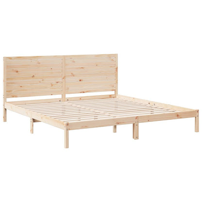 Bedframe Extra Lang Zonder Matras Massief Hout 180 x 210 cm Naturel