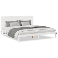 Bedframe Extra Lang Zonder Matras Massief Hout 180 x 210 cm Wit