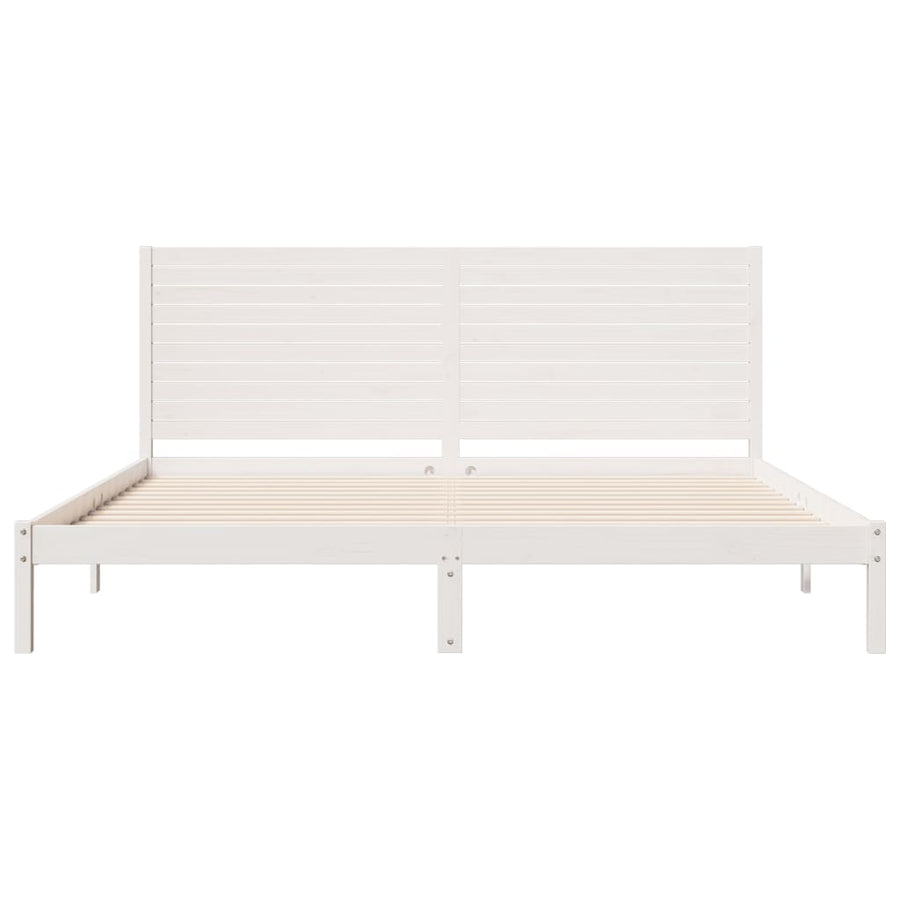 Bedframe extra lang zonder matras massief hout wit 200x210 cm