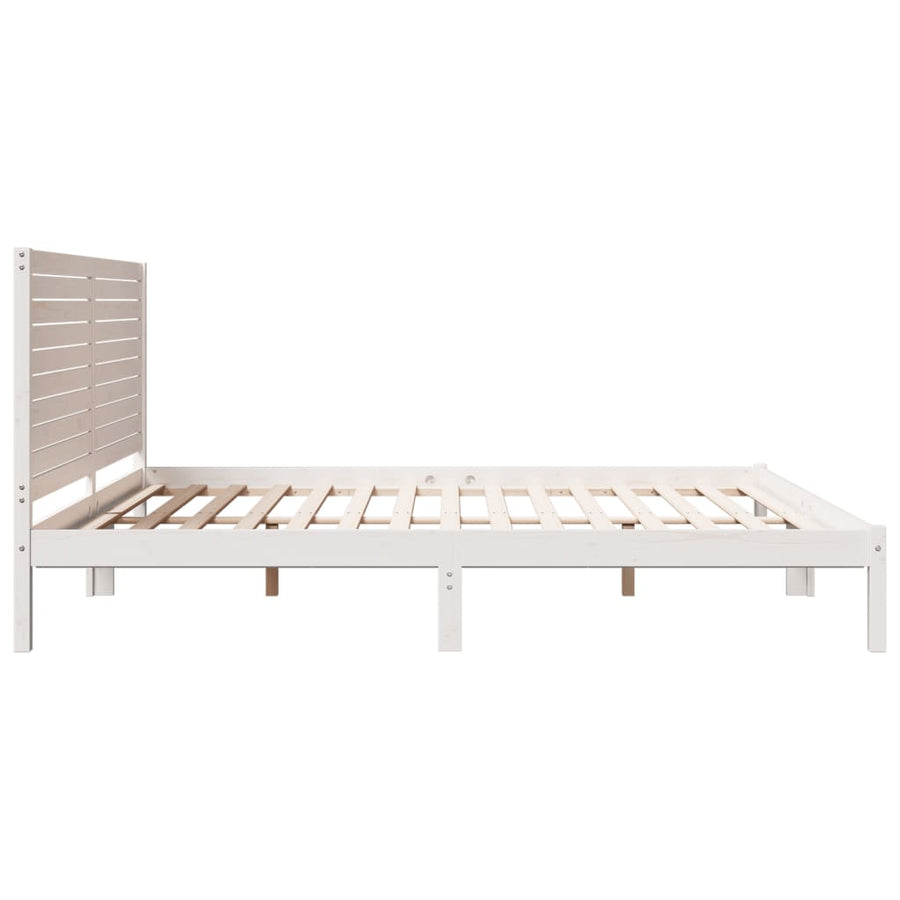 Bedframe extra lang zonder matras massief hout wit 200x210 cm