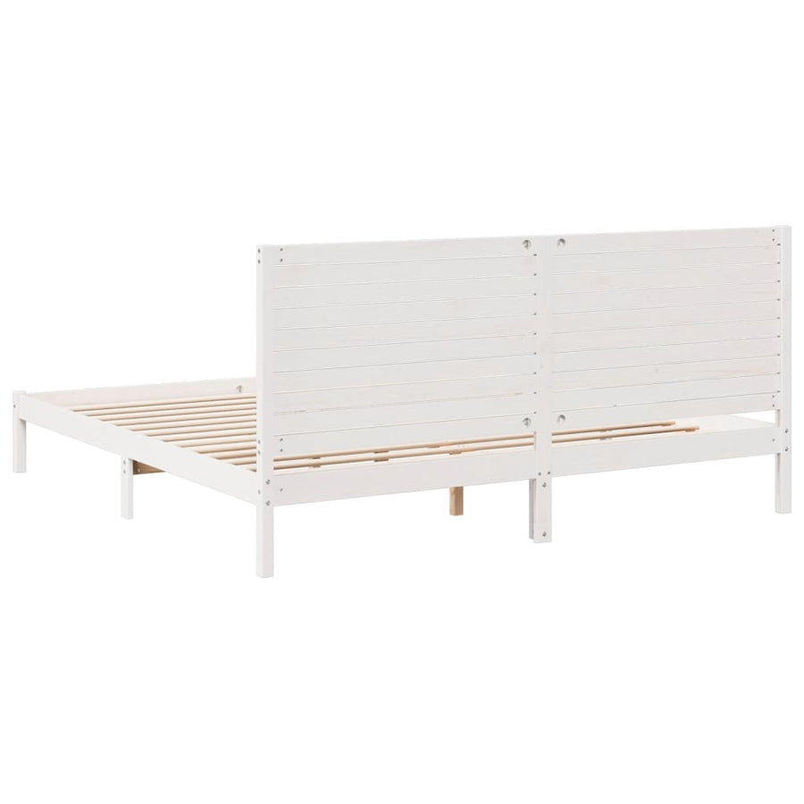 Bedframe extra lang zonder matras massief hout wit 200x210 cm