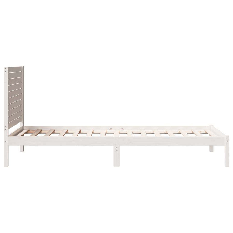 Bedframe extra lang zonder matras massief hout wit 90x220 cm