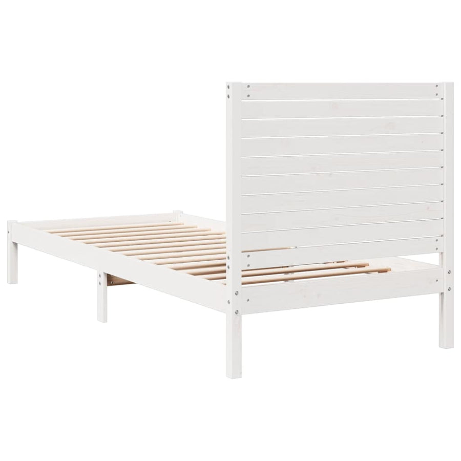 Bedframe extra lang zonder matras massief hout wit 90x220 cm