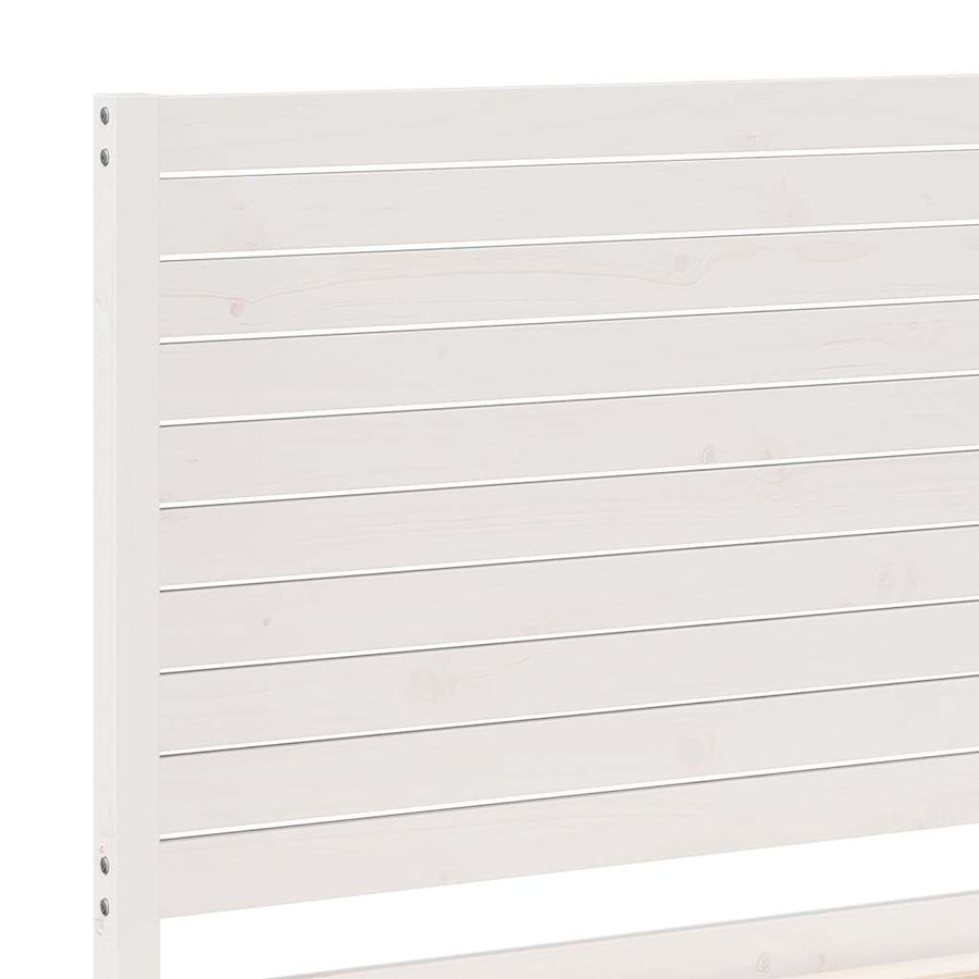 Bedframe extra lang zonder matras massief hout wit 90x220 cm