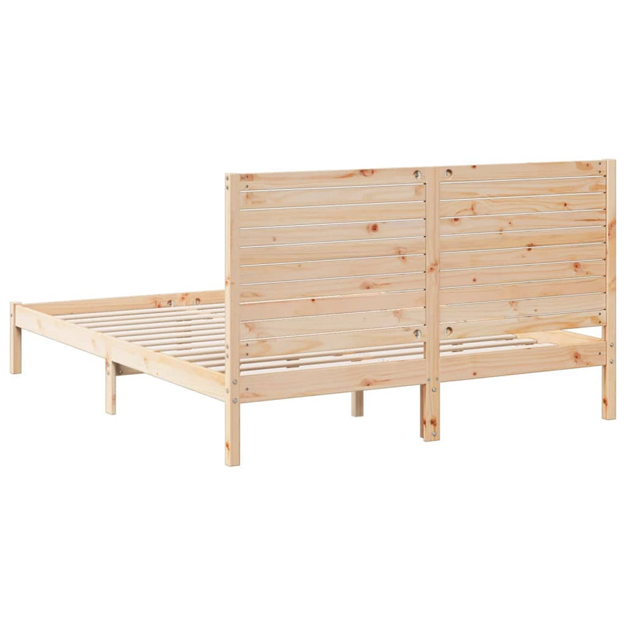 Bedframe extra lang zonder matras massief hout 140x220 cm