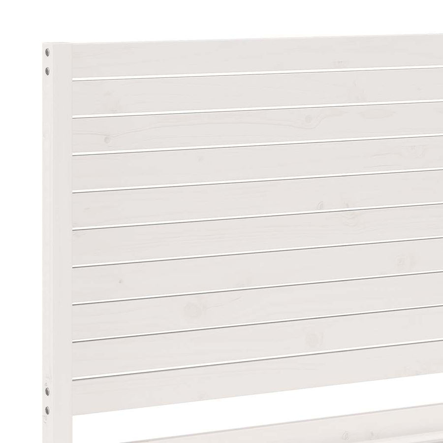 Bedframe extra lang zonder matras massief hout wit 140x220 cm