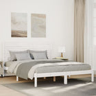 Bedframe massief hout wit 140x220 cm extra lang